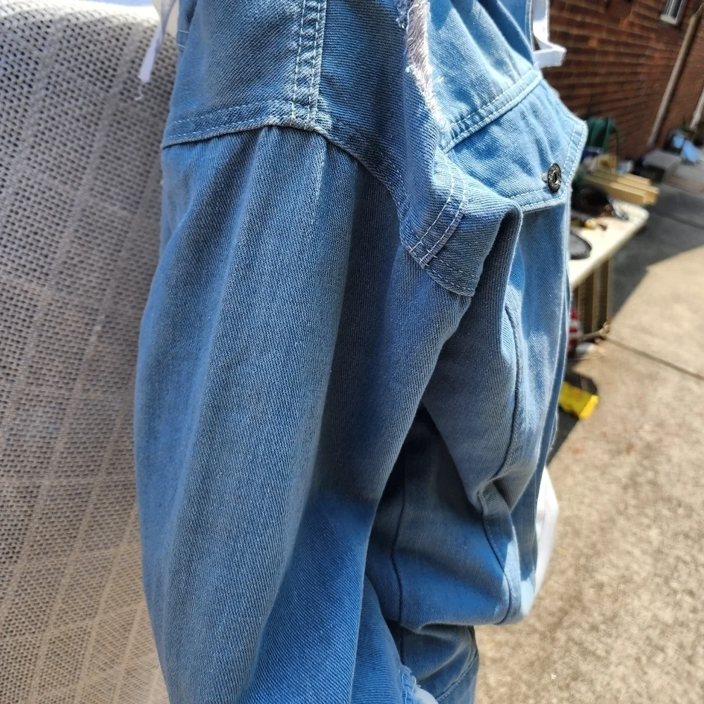 Cat Denim punk hoodie  jacket‎ L